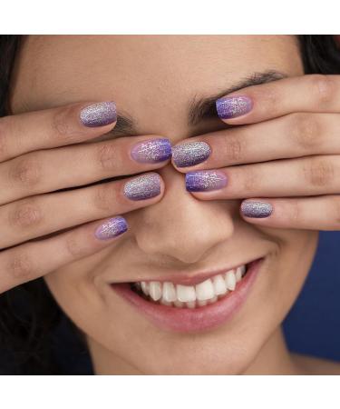 Gel Nail Stickers - 20 Stickers Gel Nails Strips - Soft Self-Adhesive Gel Nail Stickers - Salon-Quality Glitter Gel Nail Strips - Nail Wraps No Need UV/LED Lamp Lasting for 15 Days (45 Purple) - Buy Online on GoSupps.com