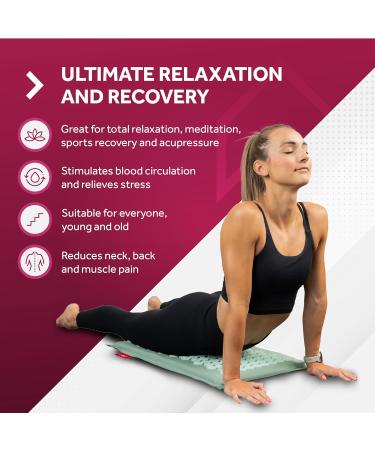 Northwall Akupressurmatte Set - Eco-Friendly Massage Mat with Pillow & Bag | Relieve Back Pain Stress & Tension | Acupuncture Mat in Green - Buy Online on GoSupps.com