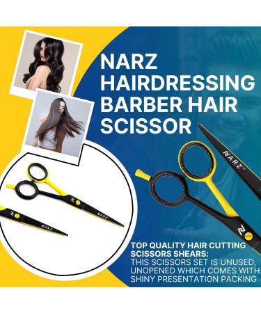 NARZ Professional Hairdressing Scissors for Barbers & Hairdressers - 6 Stainless Steel Hair Cutting Scissors for Men & Women (Red Yellow) - Buy Online on GoSupps.com