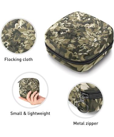 Camouflage Flower Sanitary Napkin Storage Bag - Portable Period Kit for Women & Teens, Menstrual Cup Pouch - Buy Online on GoSupps.com