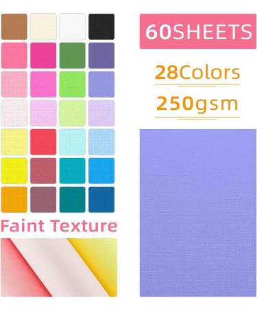 60 Sheets Colorful Card Stock 250gsm - Textured Multicolor Cardstock for Card Making, Scrapbooking & Crafts - Buy Online on GoSupps.com