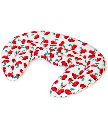 2-in-1 Neck Pillow with Stand-Up Collar - Cherry-White Linseed Heat & Cold Therapy - Buy Online on GoSupps.com