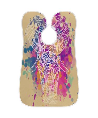 Abstract Elephants Beard Bib Apron - Waterproof Hair Catcher for Men | Non-Stick Grooming Cape with Suction Cups - Perfect Gifts for Men - Buy Online on GoSupps.com