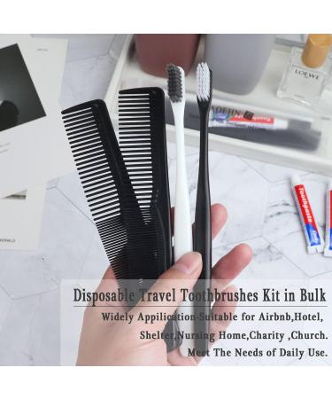 Disposable Toothbrushes & Toothpaste Comb Set - Travel Size Individually Packed for Hotels Airbnb & Charities - Buy Online on GoSupps.com