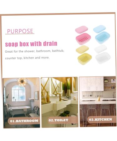 Cabilock 4pcs Box Soap Bar Case Suction Cup Soap Holder Bathroom Soap Bar Soap Holder Dish Soap Container with Lid Soap Dish with Lid Soap Container Soap Case With Cover Drain - Buy Online on GoSupps.com