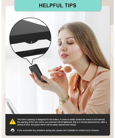 wobsion Compact Mirror Small Mirror for Purse Pocket Mirror with Magnification for Purse Handbag Travel Small Makeup Mirror Gifts for Girls(Black) - Buy Online on GoSupps.com