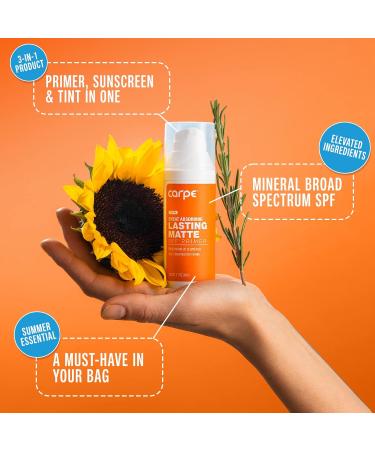 Carpe Primer Face Makeup Base - Zinc Mineral Sunscreen SPF 30 | Lasting Matte Primer for Oily Skin & Tinted Face Sunscreen - Shop Internationally - Buy Online on GoSupps.com