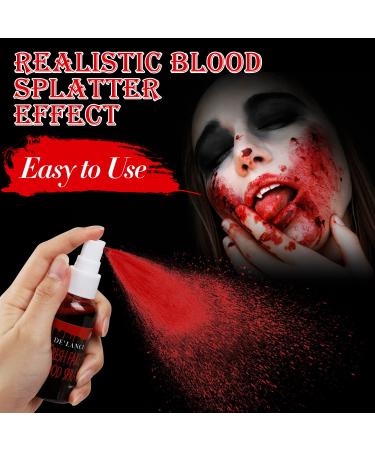 DE'LANCI Washable Fake Blood Spray - Halloween Liquid Blood for Clothes, Skin, and Eye Drops - 100g - Buy Online on GoSupps.com