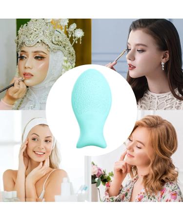 Makeup Powder Puff Silicone Reusable Face Puff Pad Fish Shaped Foundation Blender Beauty Puff Pads for Pressed Powder Liquid Foundation Small Fish Tassel (Blue) - Buy Online on GoSupps.com