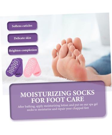 POPETPOP 2 Pairs Gel Socks Gel Lined Socks Moisturizing Heel Sleeves Moisture Heel Socks Dry Feet Socks Spa Socks Heel Softening Socks Silicone Socks Miss Foot Vegetable Gel Commodity 22x10x1cm - Buy Online on GoSupps.com
