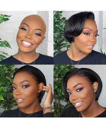 AFOLA Pixie Cut Human Hair Wig for Black Women - Bob Lace Front T Part Wig 6 Inch Straight Pixie - Glueless and Natural Looking - Buy Online on GoSupps.com