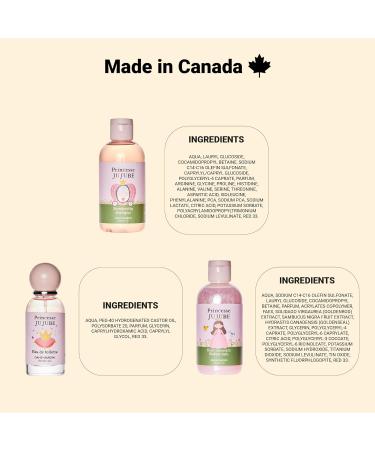 DANS UN JARDIN - Kids Bodycare Set Made in Canada - Bubble Bath Shampoo Eau de Toilette & Unicorn Sleeping Mask - Fruity Fragrance - Princesse Jujube collection - Skin-Friendly Gift - 4Pack - Buy Online on GoSupps.com