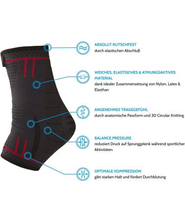 AGILE NOW Foot Bandage Set of 2 - Ankle Support & Compression Bandage (L) Red - Optimal Comfort for Athletic Activities - Buy Online on GoSupps.com