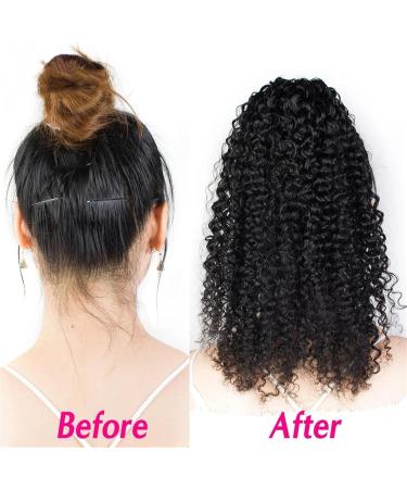 Human Hair Ponytail Hair Piece Curly Drawstring Ponytail for Black Women Kinky Curly Human Hair Ponytail Extension Natural Color Remy Hair 4 Comb Clips in Ponytails Hair Pieces Ponytail Hairpiece fo 16inch 150g Black - Buy Online on GoSupps.com