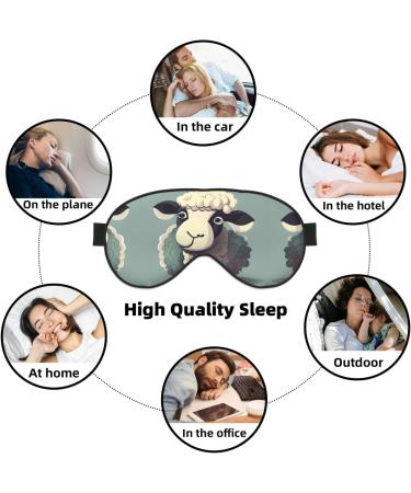 SSIMOO Lamb Print Ultra-Soft Light-Blocking Eye Mask - Optimal Comfort & Restful Sleep for Ultimate Relaxation - Black - Buy Online on GoSupps.com