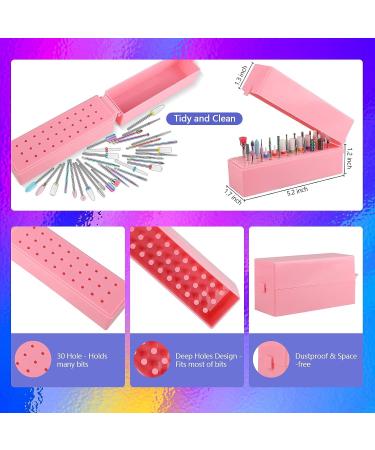 30Pcs Nail Drill Bits Set with Pink Holder - Tungsten Carbide Diamond Ceramic Quartz - 3/32 Inch Pointed Cuticle Bits for Acrylic Gel Nail Manicure - Home Salon - Buy Online on GoSupps.com