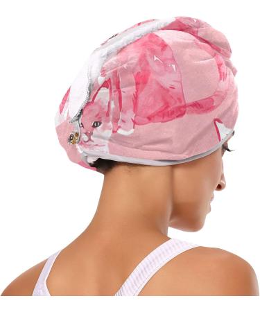 Pink Cat Hair Towel 2 Pack - Super Absorbent Quick Dry Hair Turbans | Cute Hair Drying Towels for Women & Girls - Buy Online on GoSupps.com