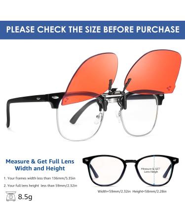 Xfeel Clip-On Blue Light Blocking Glasses - Fit Over Prescription Glasses for Men & Women | A-Flip-Up Dark Amber (99%) for Computer TV & Gaming - Buy Online on GoSupps.com