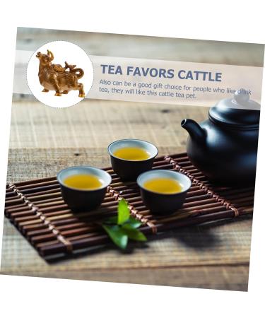 Zerodeko Brass Decor Tea Pet Cow Good Luck Miniature Ornament Office Desk Decor Ox Tea Figurines for Prosperity Statue Chinese Lucky Coins Ox Decor Cow Statue Animal Resin Lunar Calendar - Buy Online on GoSupps.com