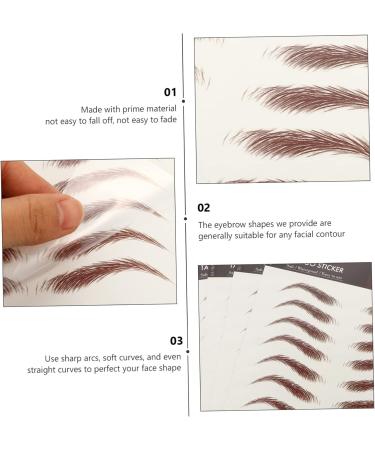 ABOOFAN 20 Sheets Waterproof Eyebrow Stickers Waterproof Makeup Artificial Eyebrow False Eyebrows Cosmetics - Buy Online on GoSupps.com