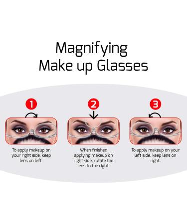 Buy 2 Pack Magnifying Makeup Glasses - Women's Cosmetic Reading Spectacles with Flip Over Lens +1.25 | International Shipping Available - Buy Online on GoSupps.com