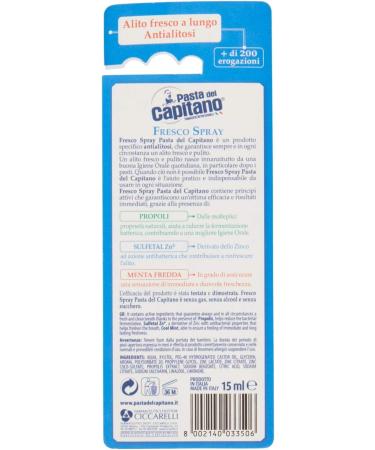 Buy Pasta del Capitano Mouth Spray - 15 ml (1 Pack) | Fresh Breath & Oral Care | Fast International Shipping - Buy Online on GoSupps.com