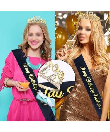 Oro 18th Birthday Crown Tiara & Birthday Sash - Silver Crystal Princess Hair Accessories for Celebrations - Buy Online on GoSupps.com