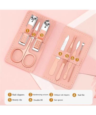 Pink 7-Piece Nail Clippers Set Nail Clippers for Women Beauty and Manicure Tools Home Pedicure Scissors 7pieces Set - Buy Online on GoSupps.com