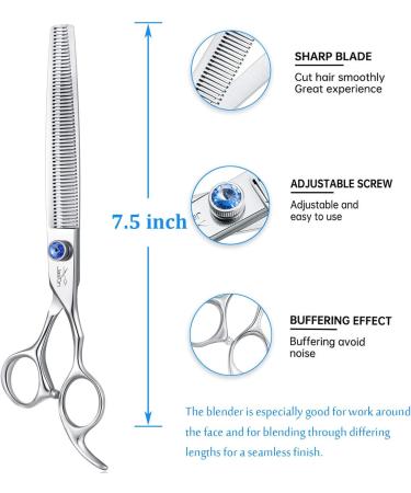 Jason Profi 7.5 Inch Effilier Scissors for Dogs Cats & Pets - Adjustable 56 Teeth Blender Fur Care Scissors - Buy Online on GoSupps.com