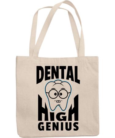 Dental High Genius. Birthday Or Any Ocn Reusable Tote Bag For Orthodontist Male Or Female Bestfriend Oral Surgeon Endodontist Dentist Mother Father Men And Women
