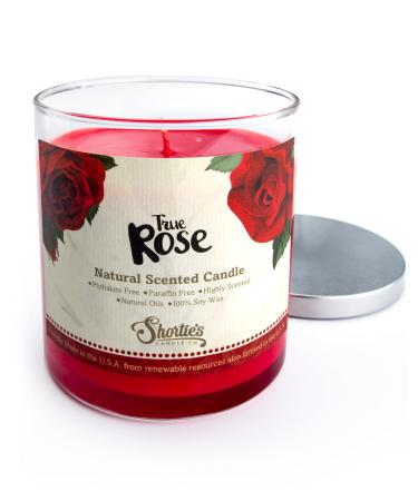 True Rose Scented Natural Soy Candle Essential Fragrance Oils 100% Soy Phthalate & Paraben Free Clean Burning 9 Oz.