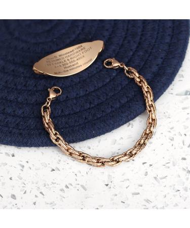 MunsteryAid Custom Medical Alert ID Bracelet for Women - Personalized Emergency Awareness Jewelry (Rose Gold, 7.5 Inches) - Buy Online on GoSupps.com