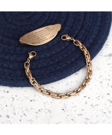 Astery MunsteryAid Custom Medical Alert Bracelet for Women - Rose Gold 8.0 Inches - Buy Online on GoSupps.com