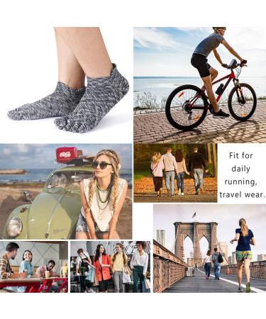HABITER Women's Cotton Toe Socks - Lightweight No Show Running Socks 4 Pack - Multi-colored - Buy Online on GoSupps.com
