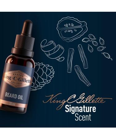  Gillette King C. Gillette Beard Oil with Herbal Argan Oil Jojoba Avocado Macadamia and Almond Oil 30 ml - Buy Online on GoSupps.com
