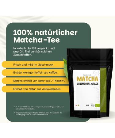  Cupplement Cupplement - Ceremonial grade matcha 40g - Organic - Green tea powder of the highest quality - Buy Online on GoSupps.com
