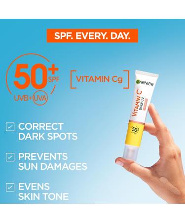 Garnier Vitamin C Brightening Day Fluid with SPF50+ Filter - 40 ml - Buy Online on GoSupps.com