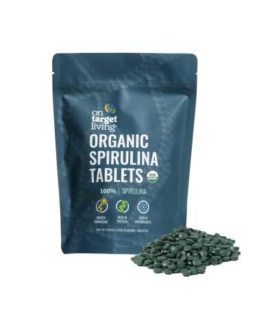On Target Living Organic Spirulina Tablets | USDA Organic | 1000 Tablets | Energy Enhancing | Lowers Inflammation | Premium Protien Source | Vegan | Athletic Performance |
