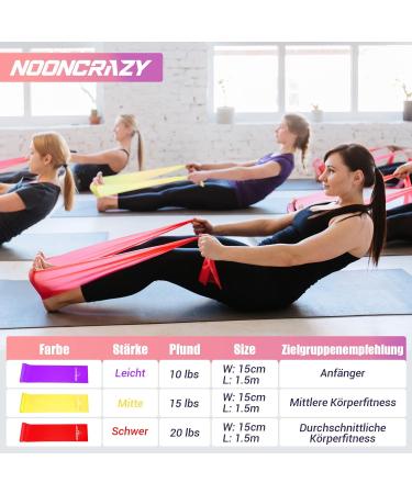 Resistance Bands Set - 8er Fitnessbands aus 100% Latex mit Anleitung & Taschen | Ideal f r Yoga Pilates Krafttraining & Physiotherapie - Buy Online on GoSupps.com