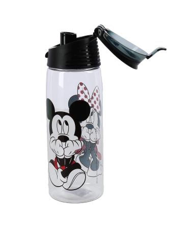 Jerry Leigh Disney Mickey and Minnie Mouse Acrylic Flip Top Water Bottle  Clear