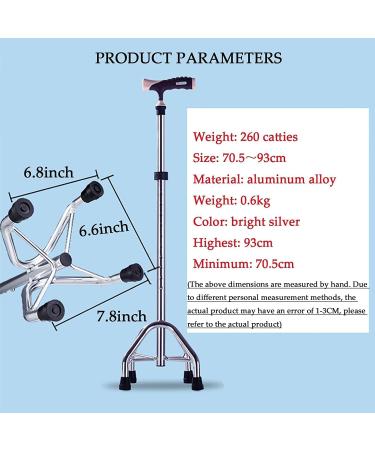 Safety Crutches Portable Crutches with Led Light Elderly Walking Sticks Aluminum Lightweight Four Leg Walking Cane Adjustable Canes Comfortable Independence Four Feet Frosted Gold - Buy Online on GoSupps.com