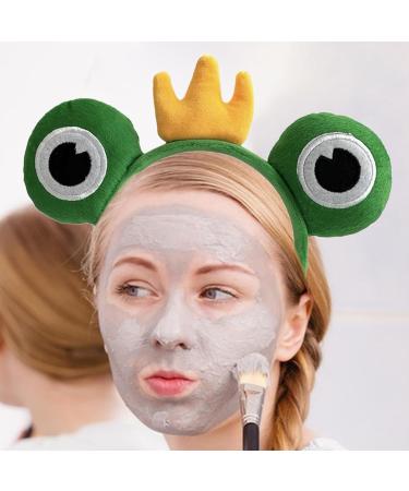 Funny Headbands - Face Wash Headband Women Cute Cartoon Animal Funny Headband | Plush Frog Princess Big Eyes Bowknot Headdress Costume Green Frog Headpiece For Women Girls Hair Accessories Prince One Size - Buy Online on GoSupps.com