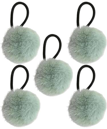 Furry Ball Ponytail Holders - Women's Pompom Colorful Hair Ties - Chic Furry Ball Hair Ties Fashionable Hair Ring Ties for Dating Schools Green - Buy Online on GoSupps.com