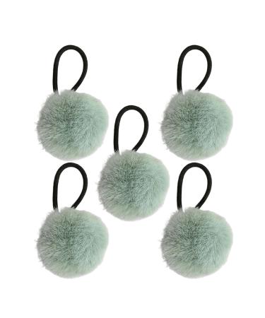 Hair Ties Women's Pompom Colorful Hair Ties | Fashionable Hair Ring Ties for Women And Girls Versatile Ponytail Holders for Dating Parties Green