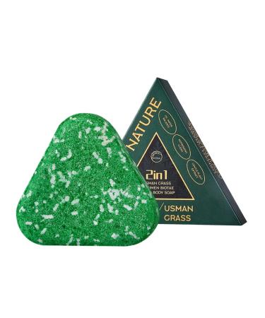 2-in-1 Shampoo Bar Soap for Hair Gentle Cleansing Triangular Soaps with Natural Ingredients Moisturizing Safe for Skin Bath Accessory for Men and Women Bathroom