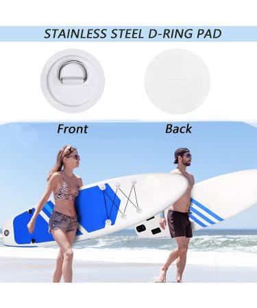 6 Pack Stainless Steel D-Ring Patch for PVC Inflatable Boats and Watercraft - Deck Accessories, No Glue Needed - White - Buy Online on GoSupps.com