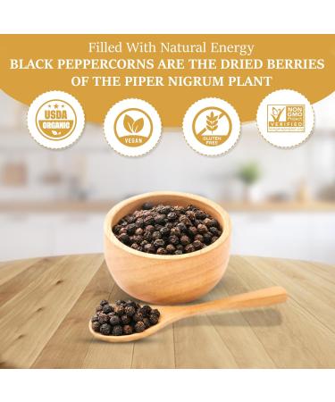 Minerva Spices Organic Peppercorn Black 4 Oz 120 grams Premium Quality 100% Pure Non-GMO Vegan Gluten-Free and Kosher Certified Black Peppercorn - Buy Online on GoSupps.com