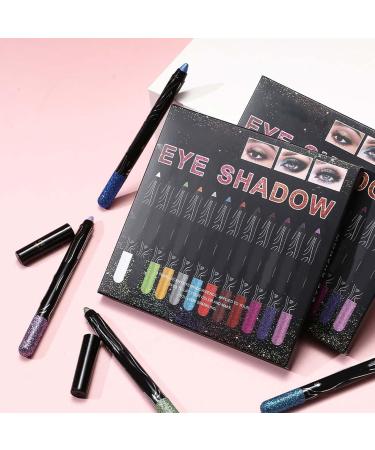 Eyeshadow Pen - Glitter Eye Pencil Glitter Eye Pencil High Pigmented Smudge-Proof Pearlescent For Women Eyes Makeup - Buy Online on GoSupps.com