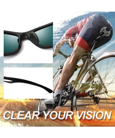 Joopin Sport Sunglasses Polarized UV Protection Wrap Around - Black Frame Red Mirrored Lens - Buy Online on GoSupps.com