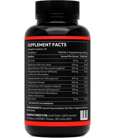 Swift Path Venture Supreme Vitality for Men Daily Energy & Wellness Support Clean Stimulant-Free Supplement for Active Lifestyle Endurance & Balance 60 Capsules - Buy Online on GoSupps.com